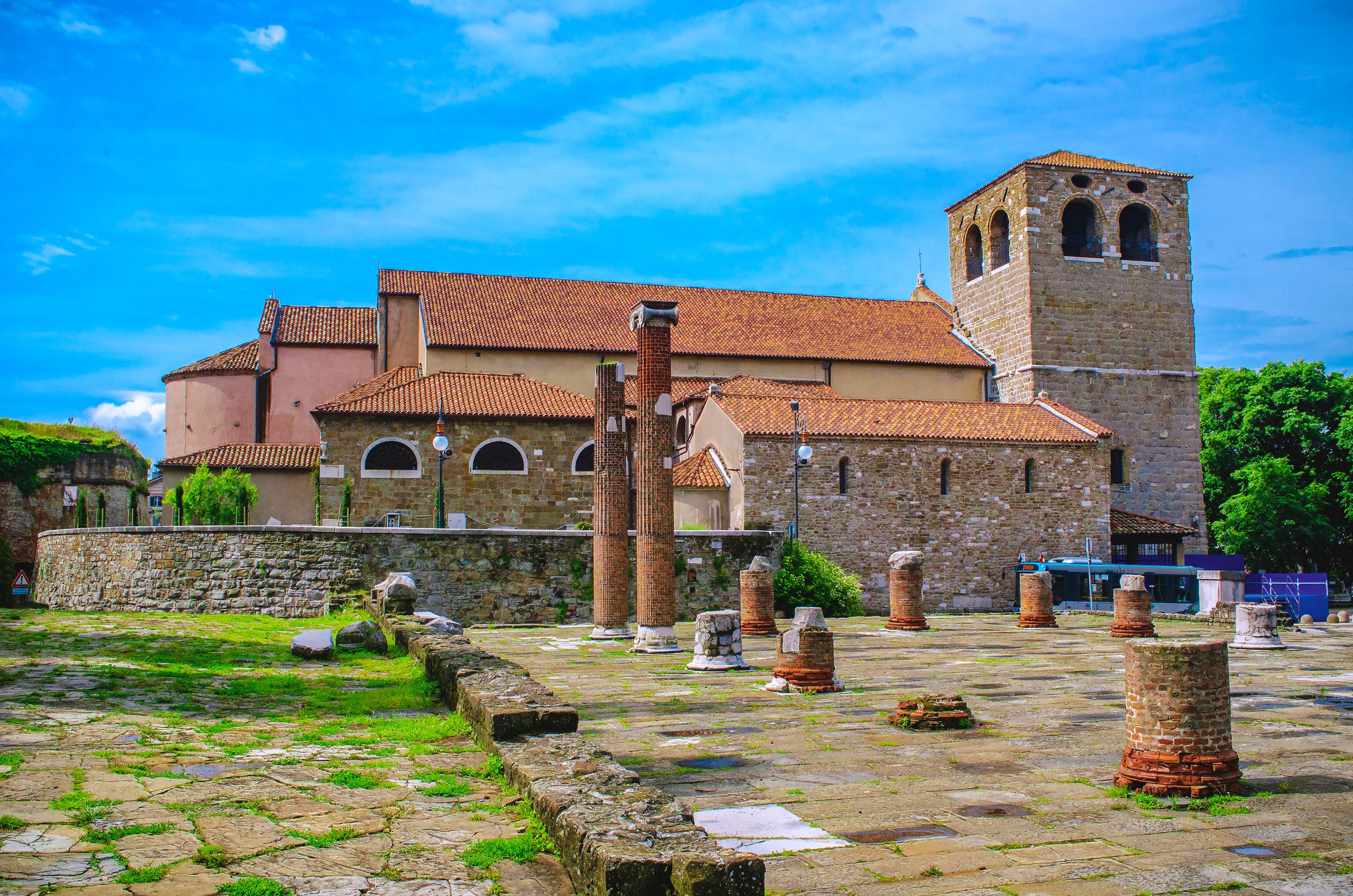 San Giusto Cathedral and Roman Forum hill in Trieste