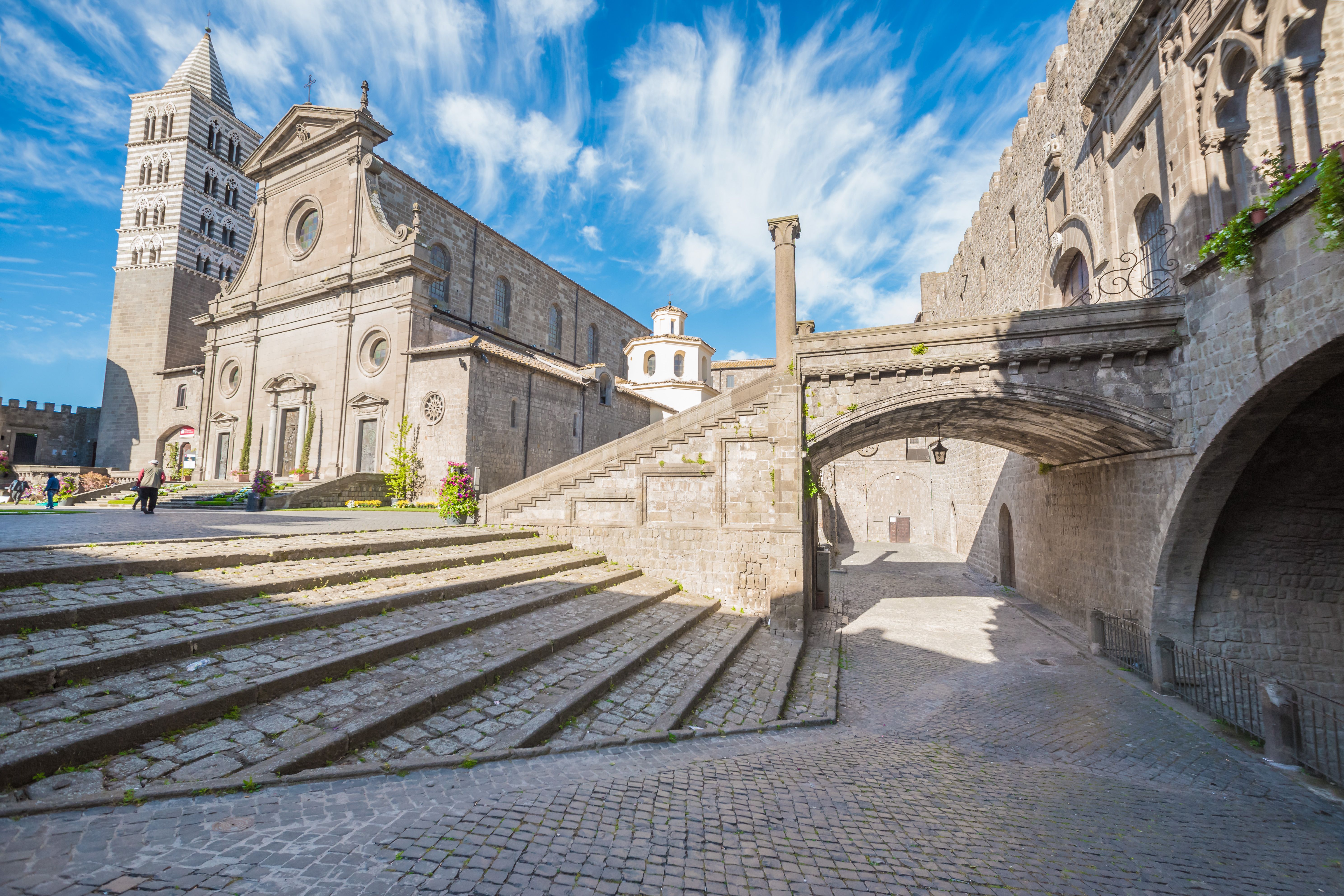 Viterbo, Italy - A sunday morning in the medieval city of the Lazio region, district named San Pellegrino